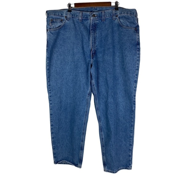 Carhartt Straight Leg Relaxed Fit Durable Denim Work Jeans Men's 46x30 Blue - Picture 1 of 9